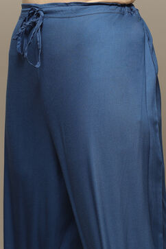 Blue Rayon Straight Kurta Palazzo Suit Set image number 2