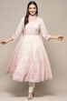 Off White Cotton Anarkali Suit Set image number 7
