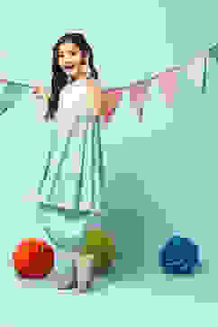 Mint Green Cotton Tiered Kurta Salwar 2 Piece Set image number 3