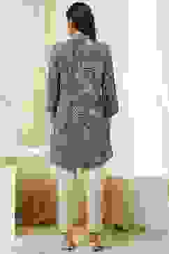 Teal Printed Straight Short Kurta image number 3