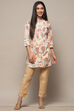 Off White Cotton Straight Kurti image number 0