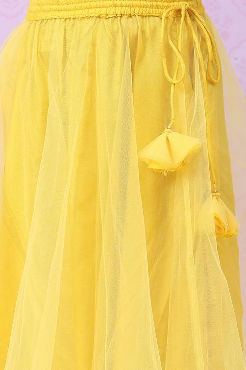 Yellow Viscose Lehenga Set image number 2