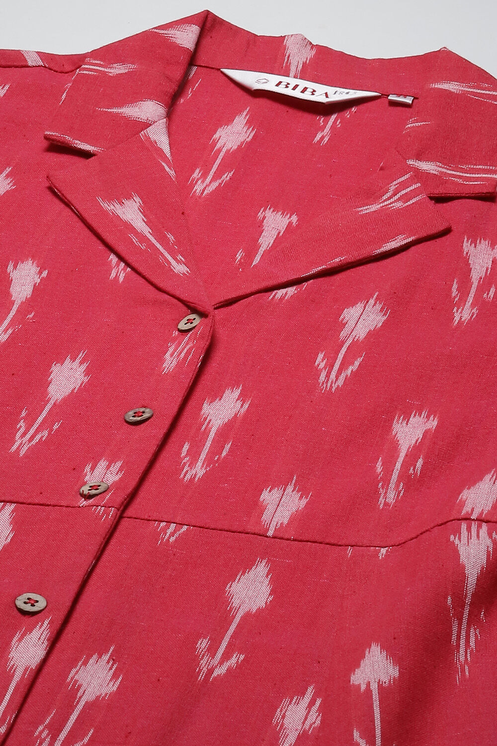 Pink Cotton Straight Yarndyed Kurta image number 5