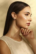 Pearl Brass Gold-Plated Cluster Stud Earrings image number 3