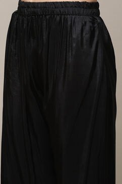 Black Chinon Digital Print Unstitched Suit Set image number 3