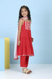 Red Cotton Solid Tiered Suit Set image number 5