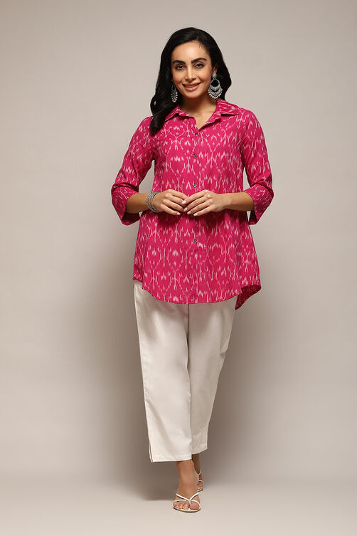 Fuchsia Ikat Straight Yarndyed Shirt image number 0