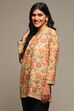Mustard Cotton Blend Printed Kurti image number 2