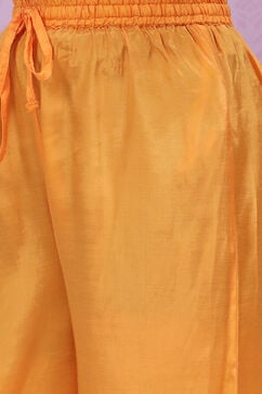 Orange Art Silk A-Line Straight Kurta Palazzo Suit Set image number 2