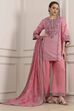 Light Pink Cotton Straight Suit Set