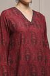 Off-White and Blue Printed Straight Short Kurta image number 1