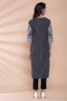 Black Cotton Straight Printed Kurta image number 5