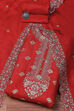 Red Banarasi Silk Machine Embroidered Unstitched Suit Set image number 0