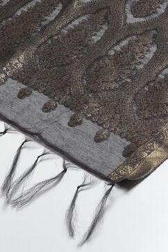 Black Art Silk Straight Kurta Palazzo Suit Set image number 7