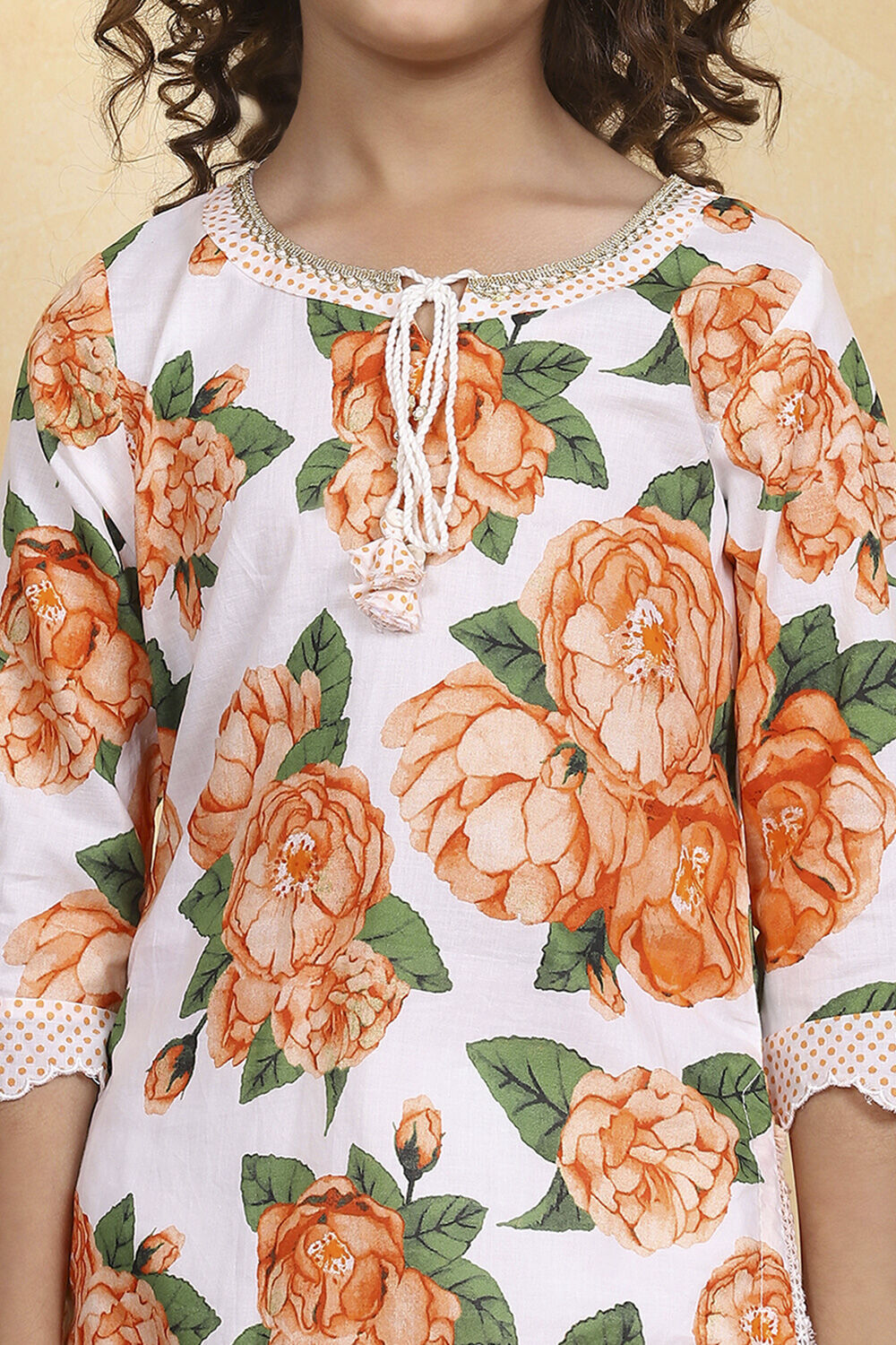 Blue Cotton Straight Printed Suit Set image number 1