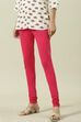 Fuschia Cotton Blend Solid Churidar image number 2