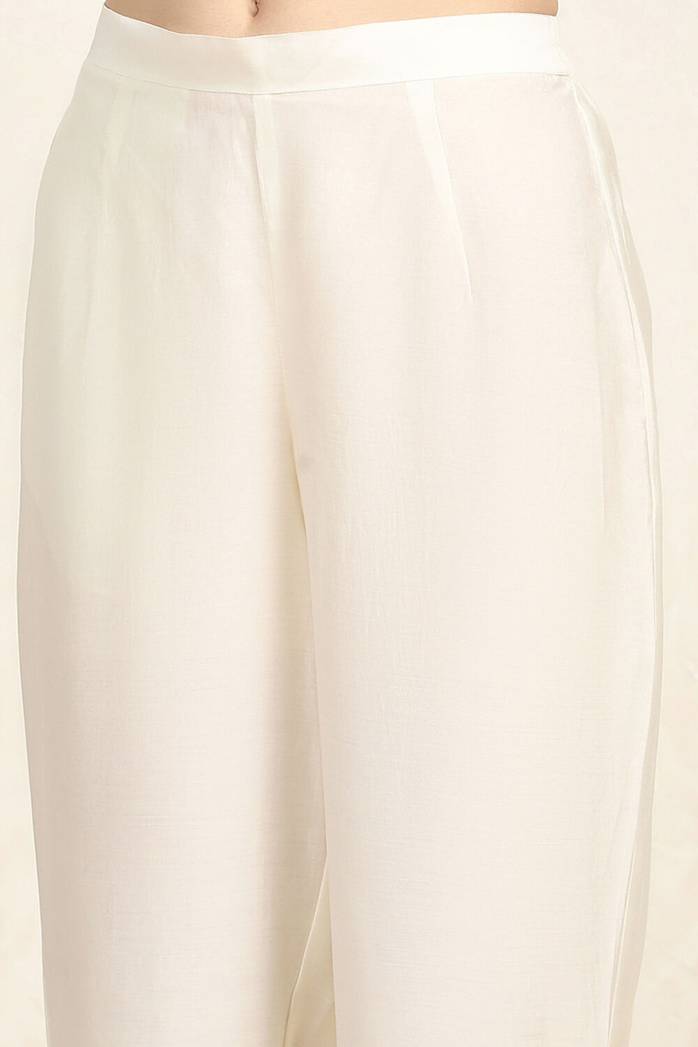 White Silk Blend Unstitched Suit Set image number 3