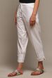 Off White Cotton Regular Pants image number 2