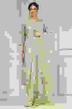 Teal Cotton Printed Unstitched Suit Set image number 1