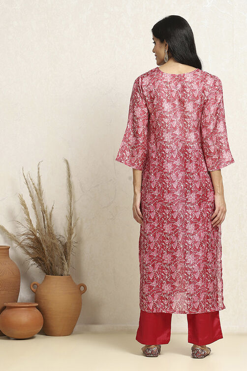 Pink Cotton Kota Floral Printed Unstitched Suit Set image number 5