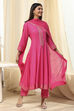 Fuchsia Viscose Printed Kalidar Suit Set image number 0