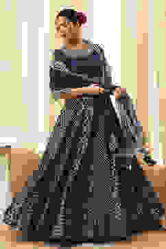 Blue Embroidered Festive Lehenga Set image number 0