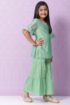 Green Art Silk Straight Kurta Set image number 5