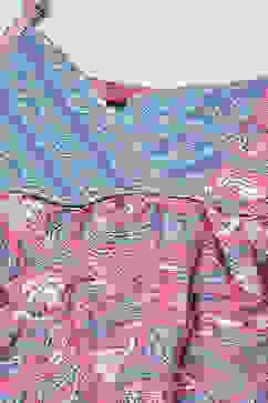 Pink Cotton Tiered Kurta With Palazzo & Net Dupatta  image number 1