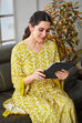 Lime Yellow Rayon Printed Straight Kurta Set image number 0