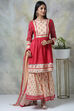 Pink Cotton Kurta Garara Suit Set image number 7