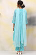 Blue Poly Cotton Straight Kurta Regular Pant Suit Set image number 4