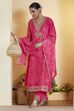 Pink Polyester Straight Suit Set