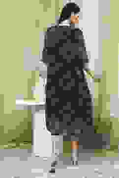 Blue Georgette Printed Asymmetric Dress image number 3