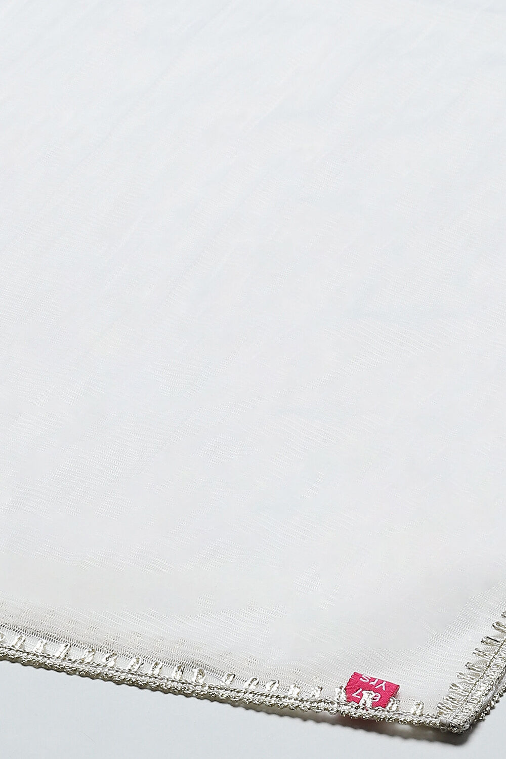 White Poly Chanderi Embroidered Mirror Work Suit Set image number 3