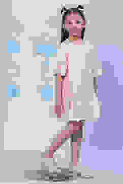 Pink Cotton Flared Yarndyed Dress image number 3