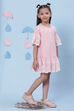 Pink Cotton Flared Yarndyed Dress image number 3