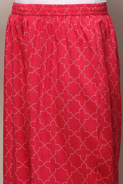 Berry Pink Rayon Straight Suit Set image number 2