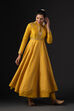 Rohit Bal Orange Cotton Silk Anarkali Printed Suit Set image number 8