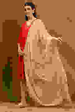 Cream Polyester Dupatta image number 2