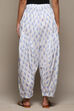 White Blue Cotton Printed Relaxed Salwar image number 4