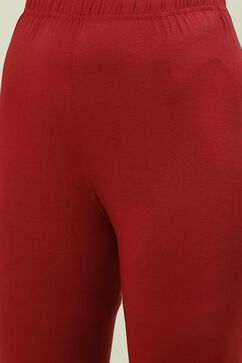 Maroon Cotton Lycra Churidar image number 1