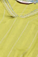 Lime Green Rayon Asymmetric Kurta Pants 2 Piece Set image number 1