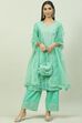 Sea Green Cotton Silk A-Line Kurta Palazzo Suit Set image number 0