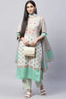 Pastel Green Cotton Blend Digital Print Unstitched Suit Set image number 7