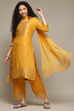 Mustard Viscose Blend Straight Kurta Palazzo Suit Set