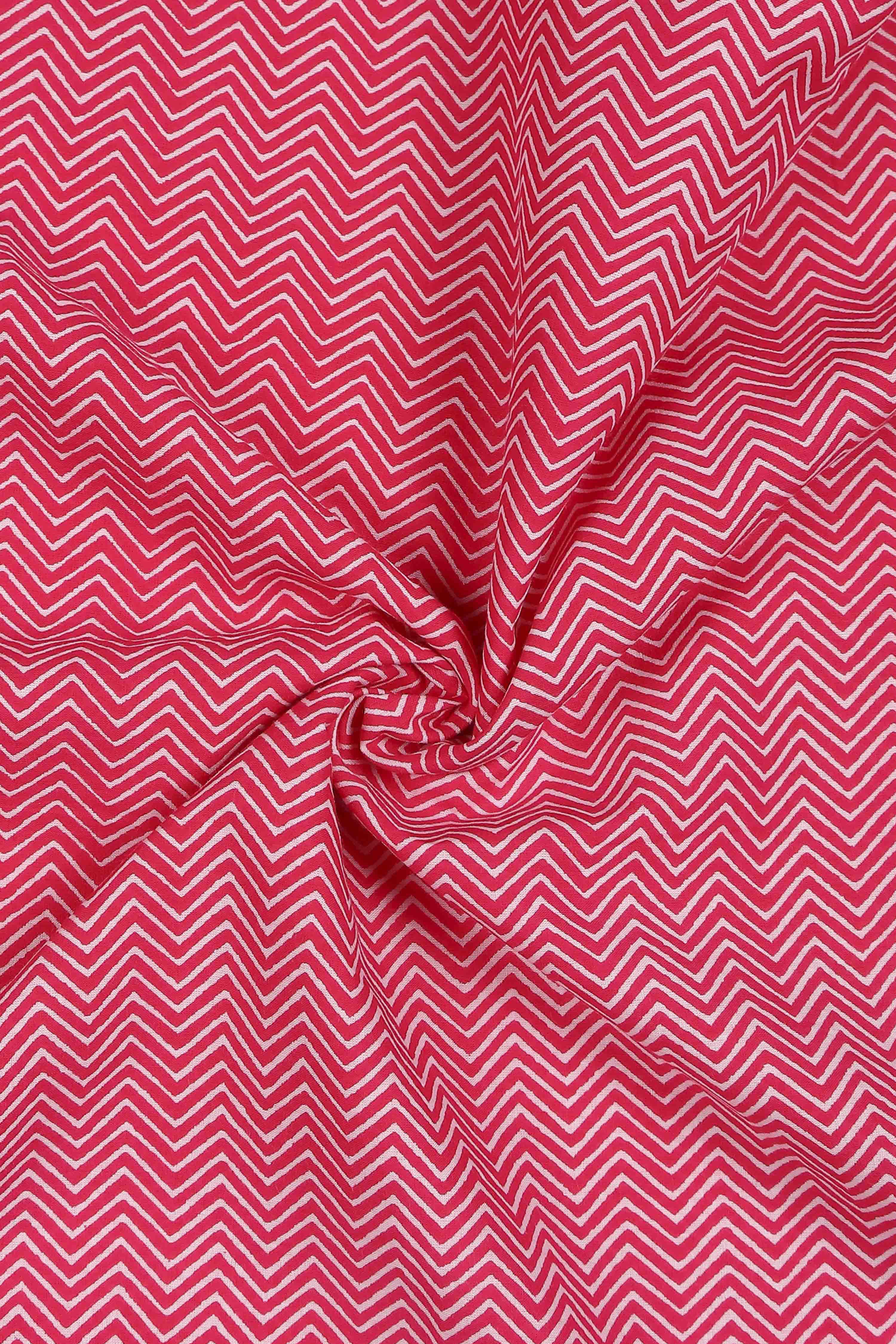 Pink Cotton Printed Embroidered Unstitched Suit Set image number 2