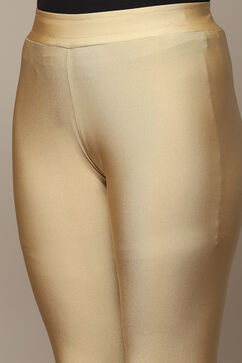 Dull Gold Spandex Solid Leggings image number 1