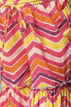 Carmine Pink Cotton Gathered Kurta Garara Suit Set image number 2