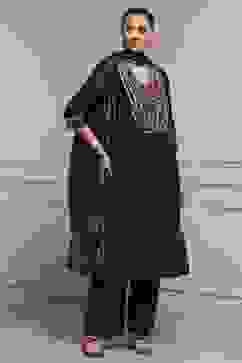 Blue Cotton Blend A-Line Printed Suit Set image number 5