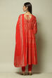 Teal Cotton Anarkali Kurta Churidar Suit Set image number 4